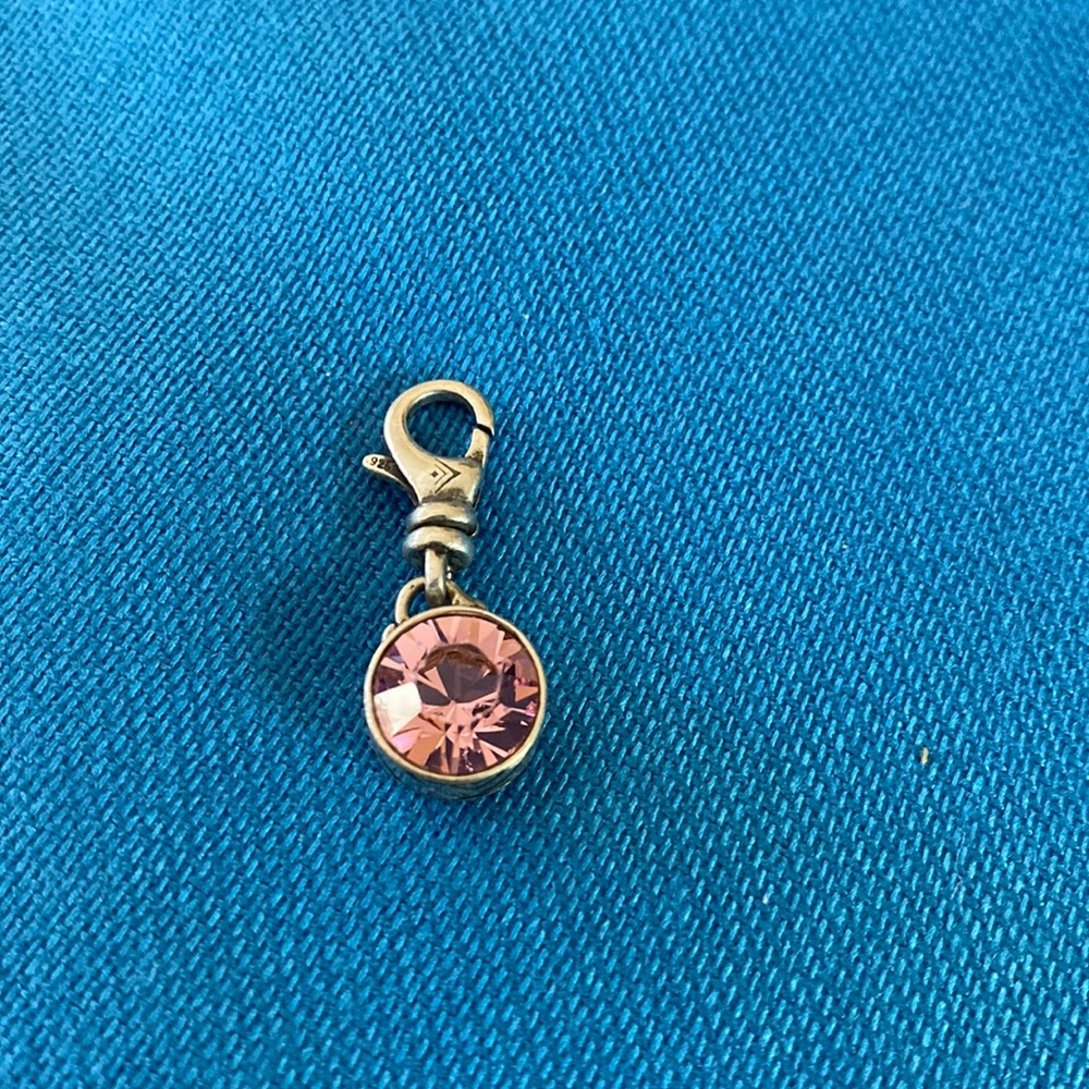 Silpada Sterling Silver Charm. Pink Stone